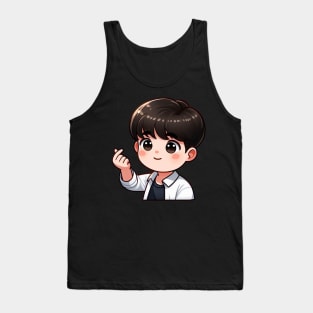 Cool Guy Korean Finger Hearts Kpop Tank Top